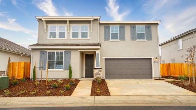 view of front facade with a garage