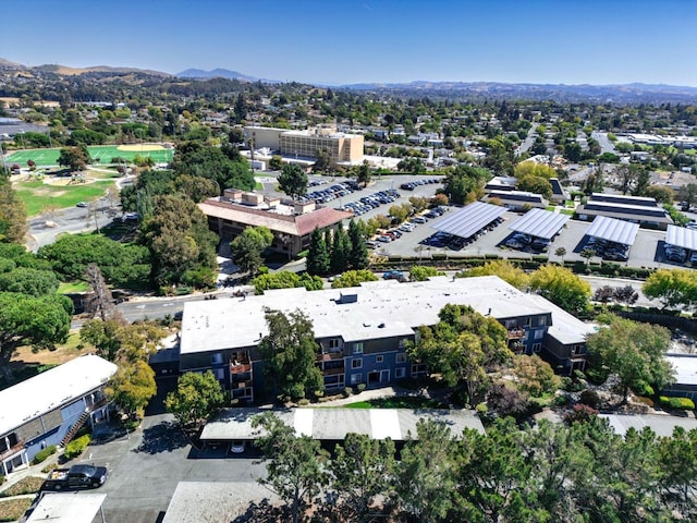 bird's eye view with a mountain view