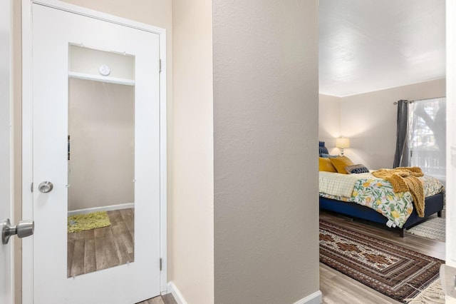 bedroom featuring light hardwood / wood-style flooring