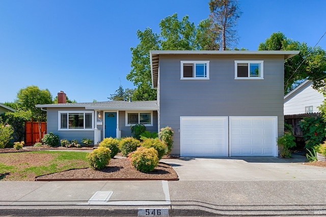 view of front facade featuring a garage