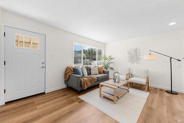 living room featuring light hardwood / wood-style flooring