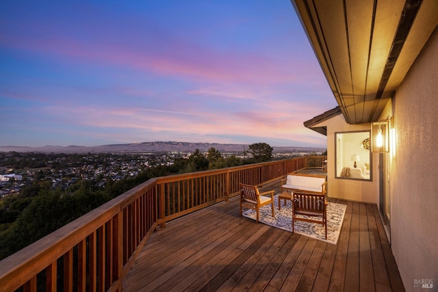 view of deck at dusk