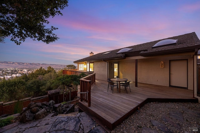 view of deck at dusk