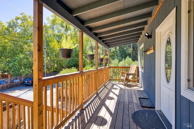 view of wooden deck