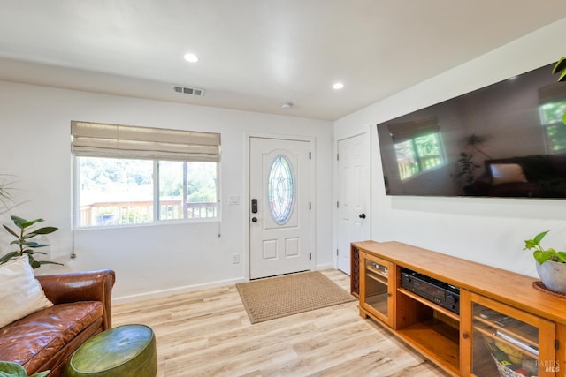 foyer entrance featuring light hardwood / wood-style floors