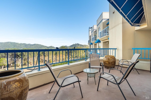 balcony with a mountain view