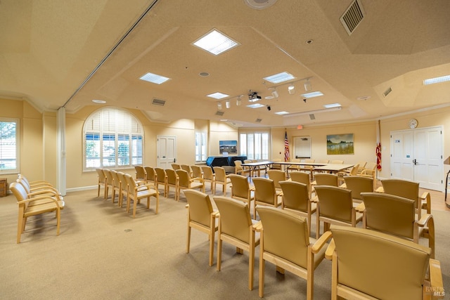 view of carpeted cinema room