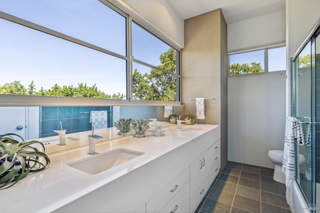 bathroom with toilet and vanity