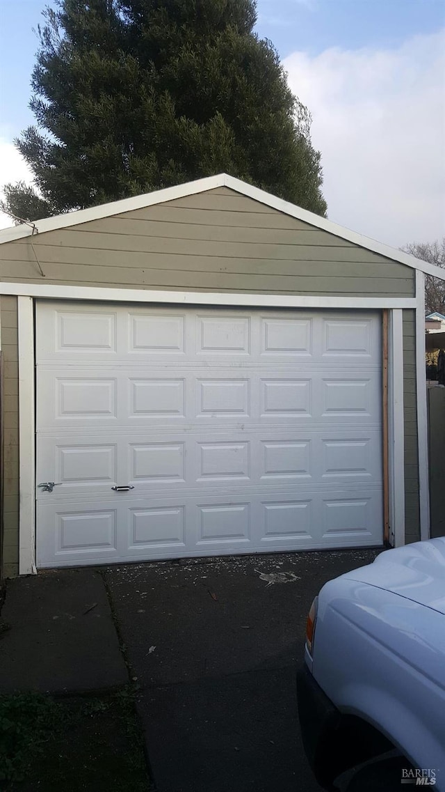 view of garage