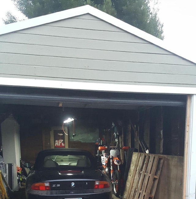 view of garage