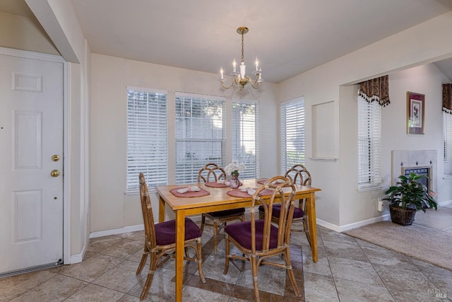 dining room featuring an inviting chandelier