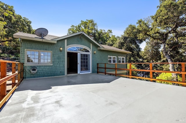 view of front of home with a patio area