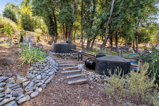 view of yard with fence