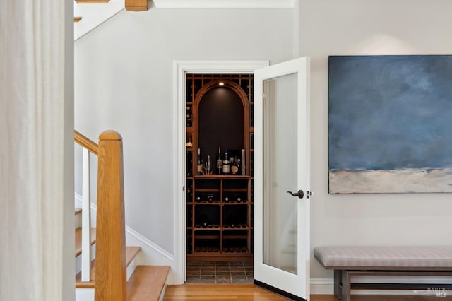 hall featuring wood-type flooring