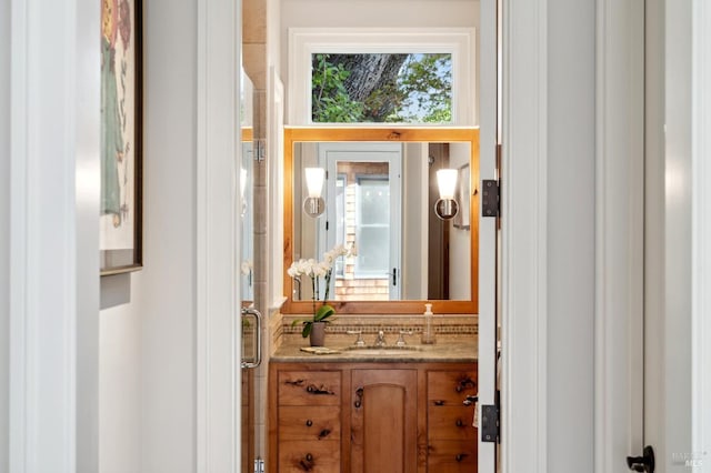 114 Van Tassel Ct, San Anselmo, CA 94960 - bathroom featuring a shower with shower door and vanity