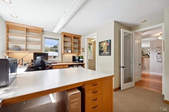 office featuring light hardwood / wood-style floors