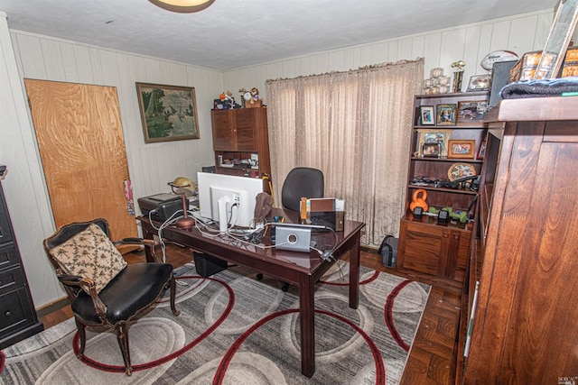 office featuring wood-type flooring