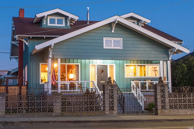 view of front of home with a porch