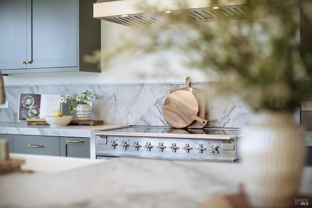 details featuring decorative backsplash and extractor fan