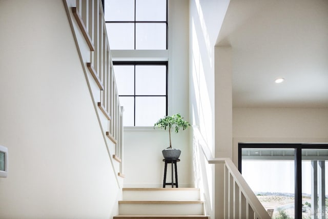 stairway with a wealth of natural light