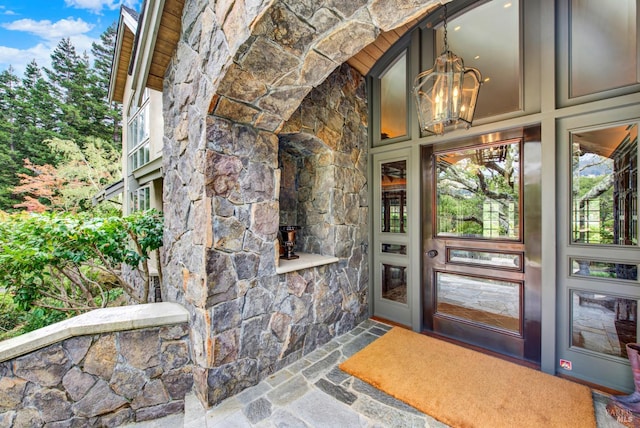 entrance to property with french doors