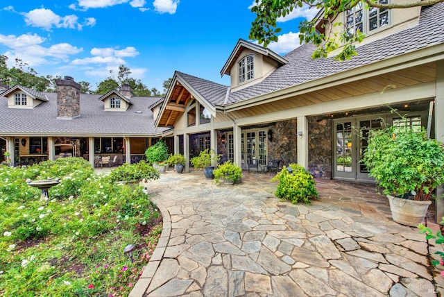 exterior space featuring a patio and french doors