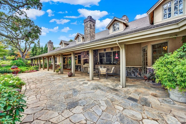 view of patio with grilling area