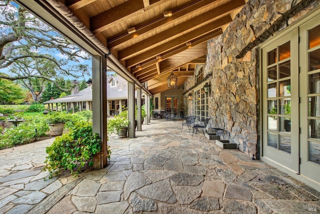 view of patio / terrace featuring french doors