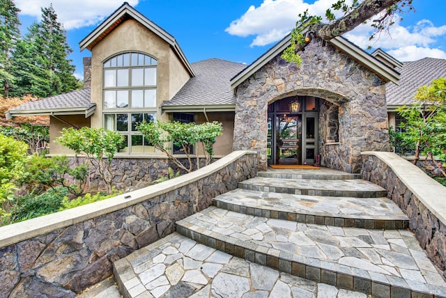 view of front of property featuring french doors