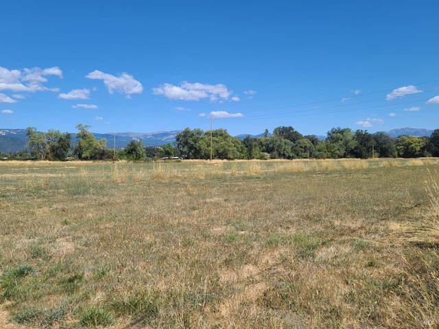 view of landscape featuring a mountain view and a rural view