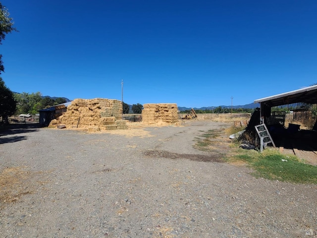 view of road with a rural view