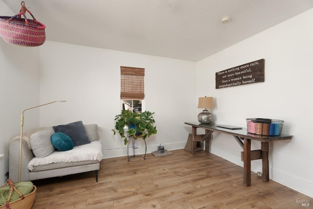 sitting room featuring hardwood / wood-style flooring