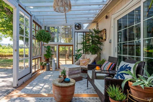 view of sunroom