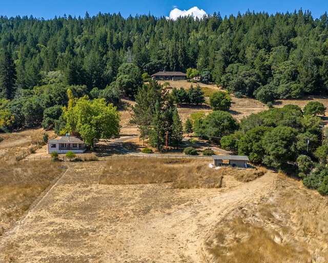 drone / aerial view with a rural view