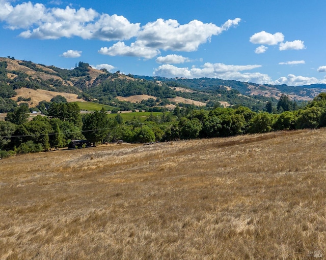 mountain view with a rural view