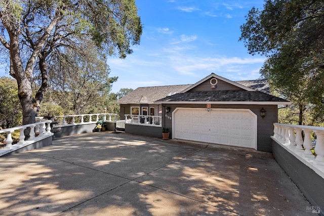 view of property exterior with a garage