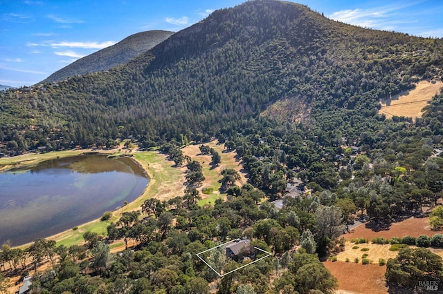 mountain view with a water view