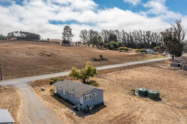 drone / aerial view featuring a rural view