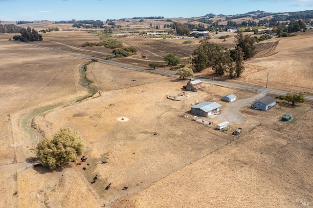 bird's eye view with a rural view