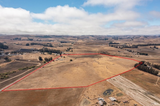 bird's eye view featuring a rural view