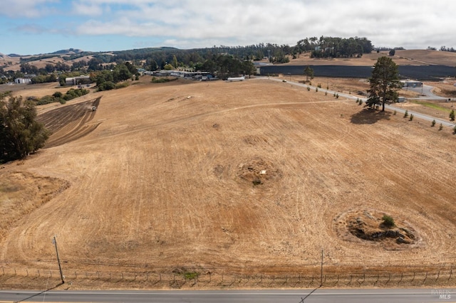 aerial view with a rural view