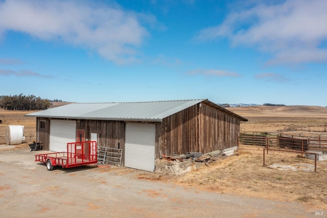 view of outdoor structure featuring a rural view