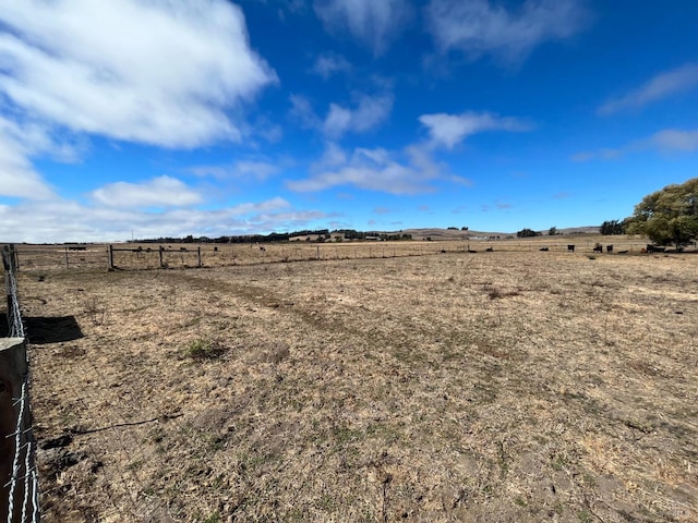 view of yard with a rural view