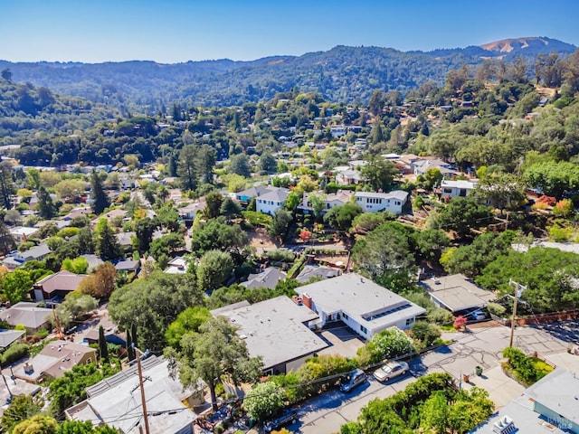 drone / aerial view with a mountain view and a residential view