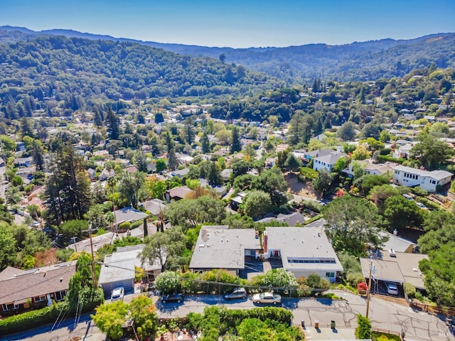 birds eye view of property with a residential view and a mountain view