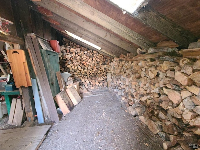 view of unfinished attic