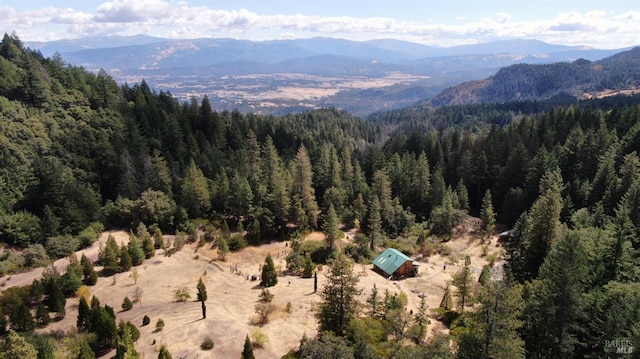 aerial view featuring a mountain view