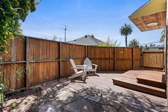 view of patio featuring a deck