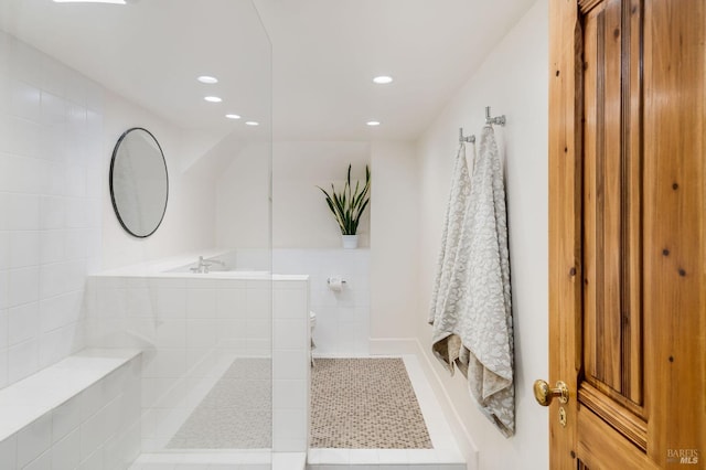 bathroom with tile patterned flooring and toilet