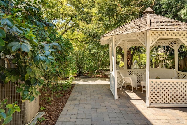 view of patio / terrace with a gazebo